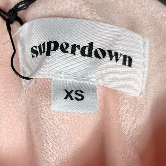 Superdown Billie Drape Midi Dress Satin Pink Slip Criss Cross Back Sz XS‎ - Picture 7 of 14